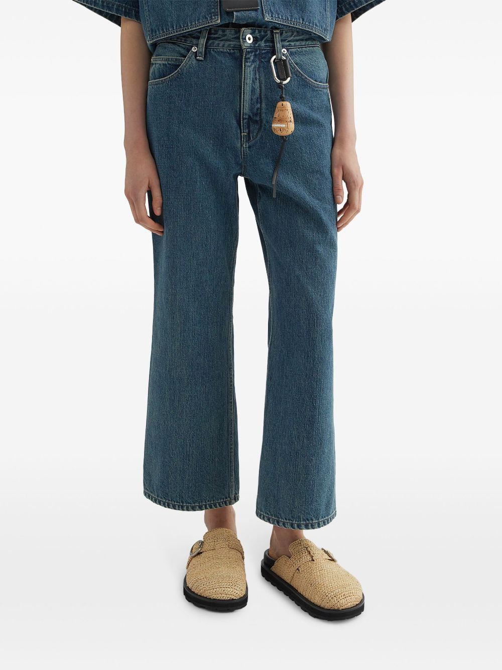 Denim wide-leg jeans