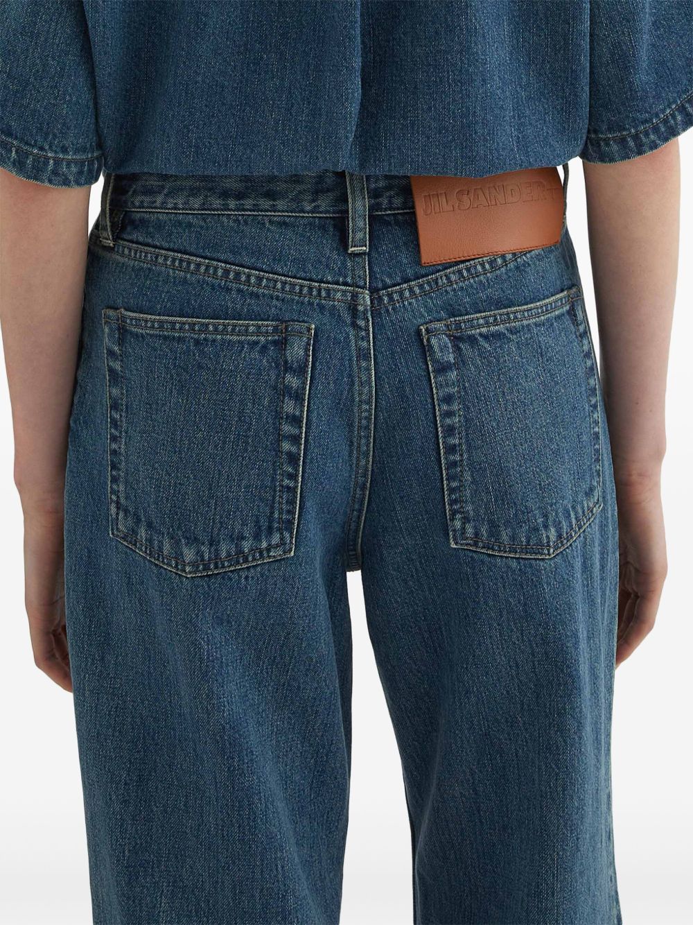 Denim wide-leg jeans