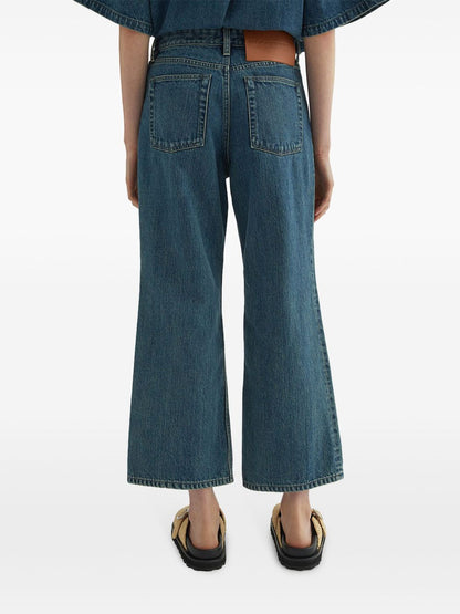 Denim wide-leg jeans