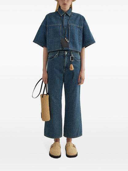 Denim wide-leg jeans