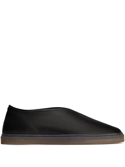 Piped leather sneakers