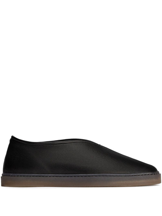 Piped leather sneakers