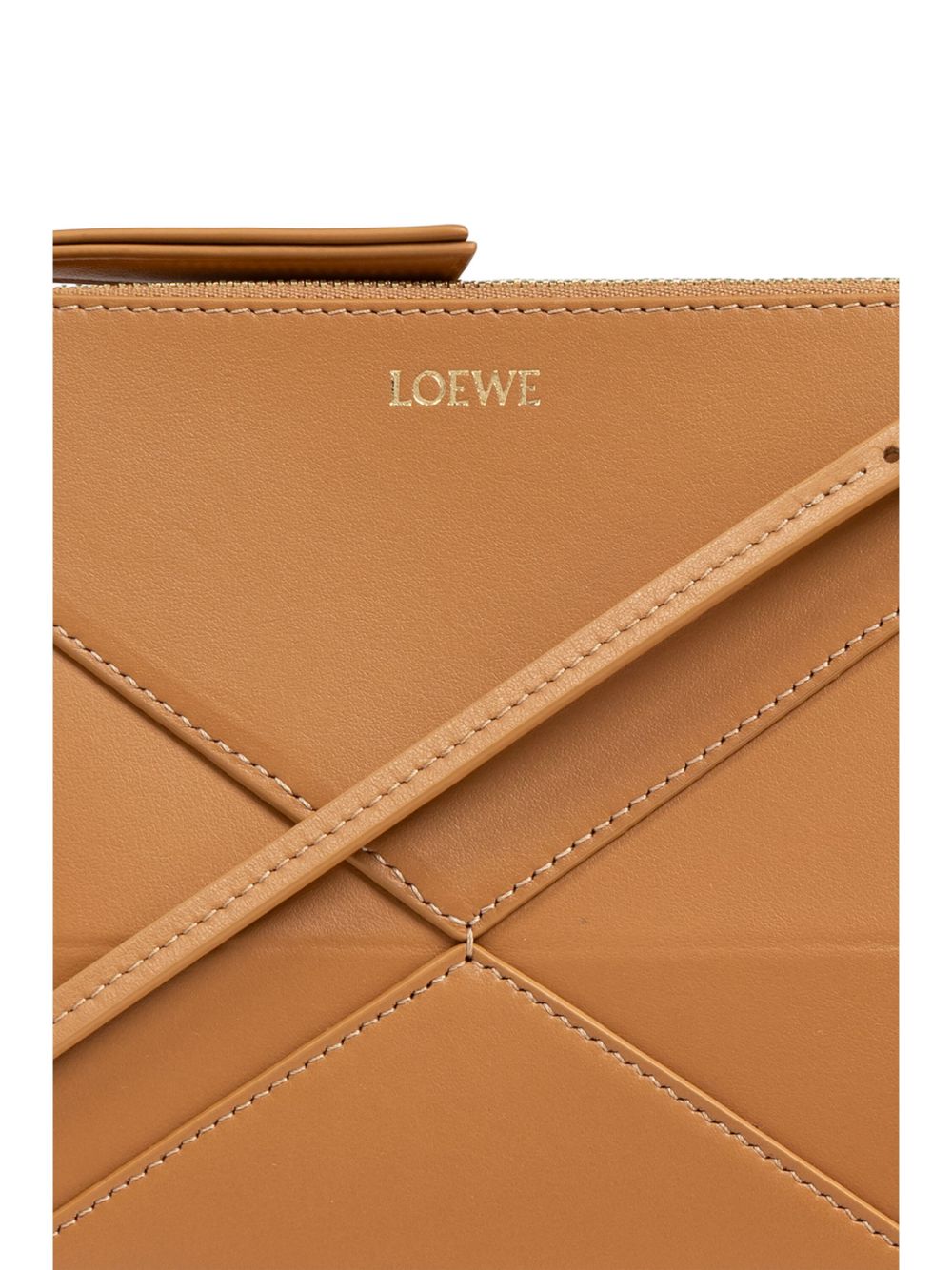 Puzzle fold leather pouch