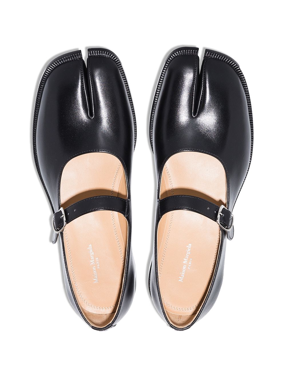 Tabi leather mary-jane ballets