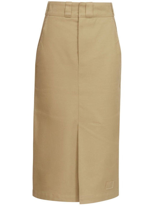 Cotton blend midi skirt