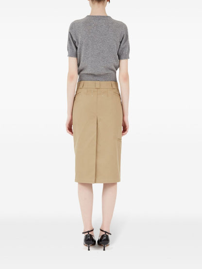 Cotton blend midi skirt