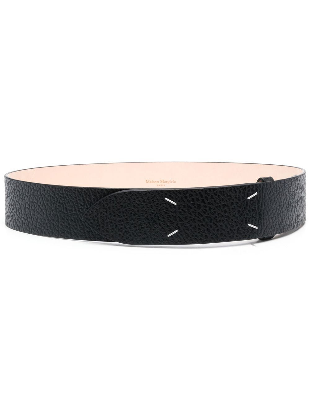 Four stitches leather belt