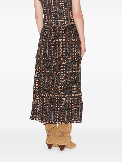 Diya printed cotton skirt