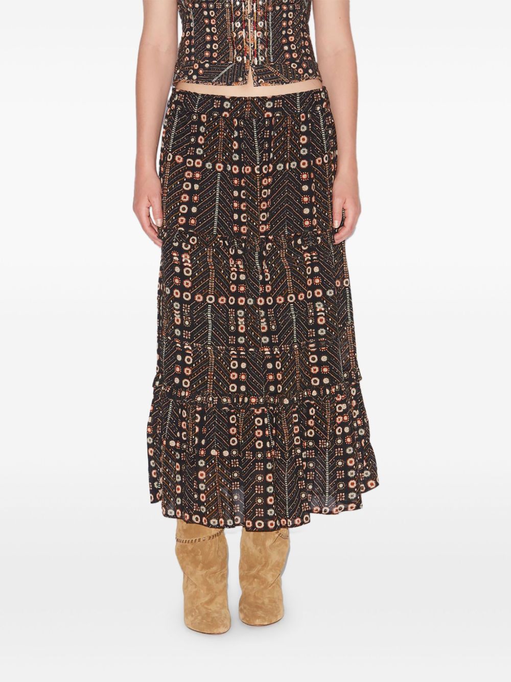 Diya printed cotton skirt