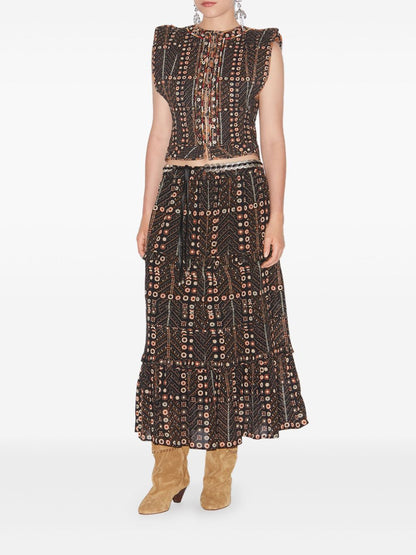 Diya printed cotton skirt