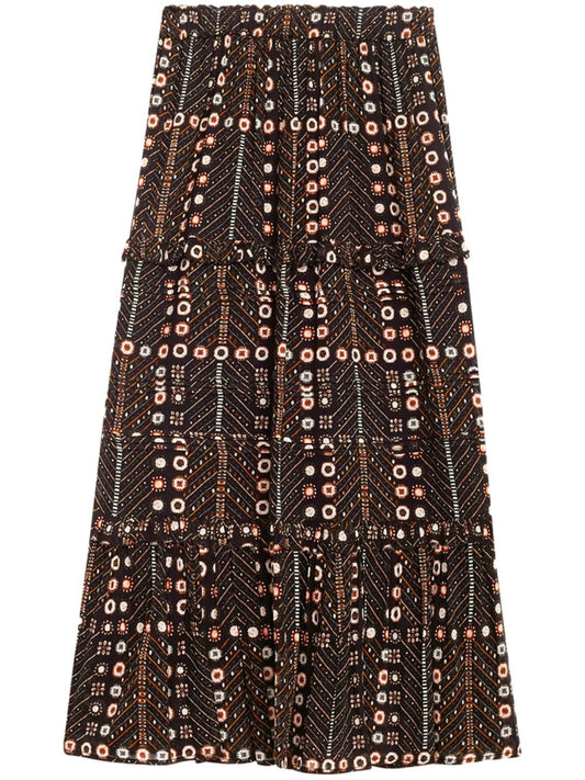Diya printed cotton skirt