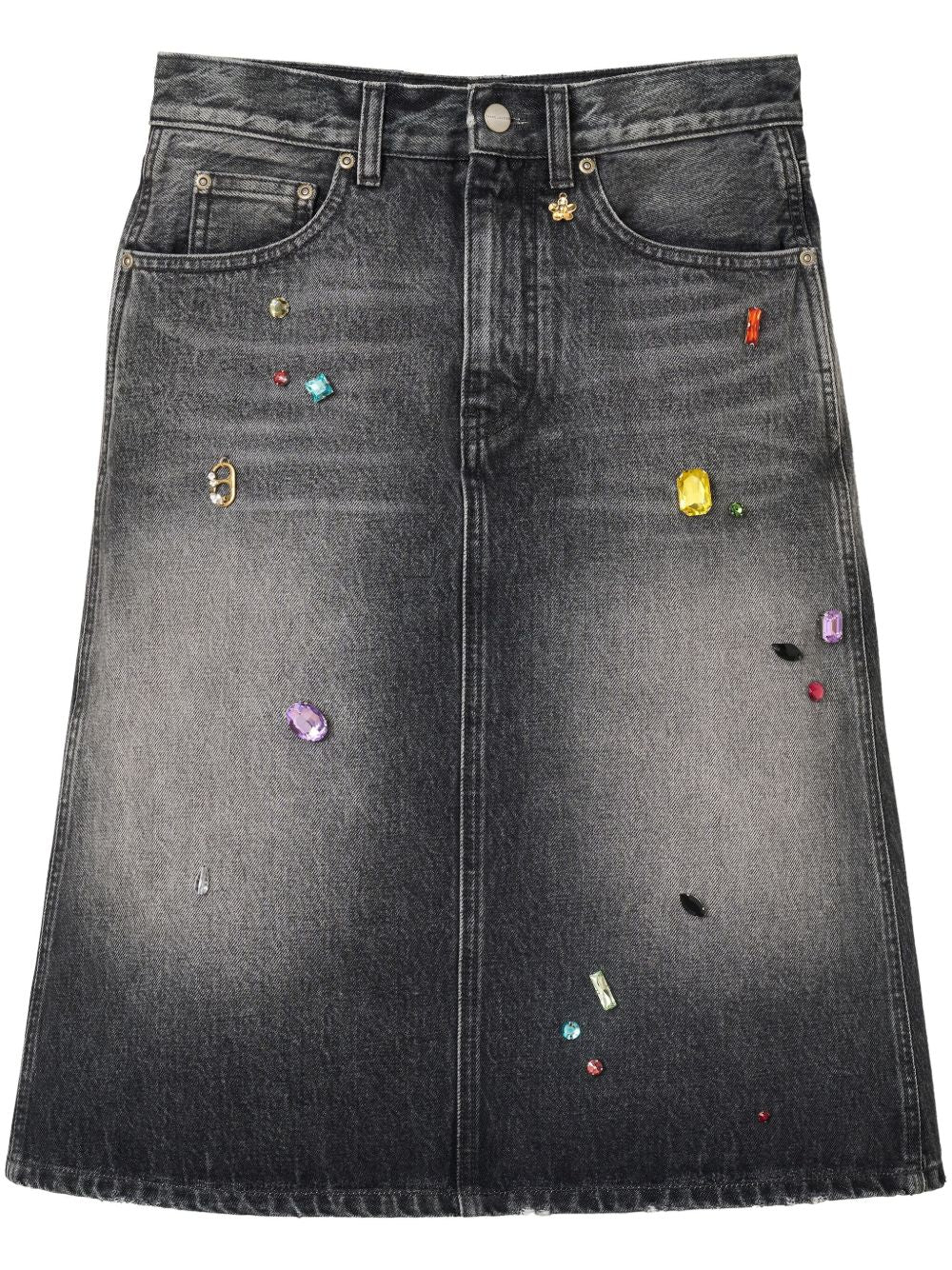 Denim midi skirt