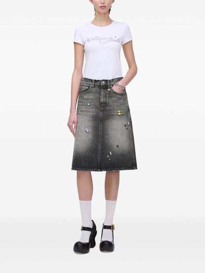Denim midi skirt