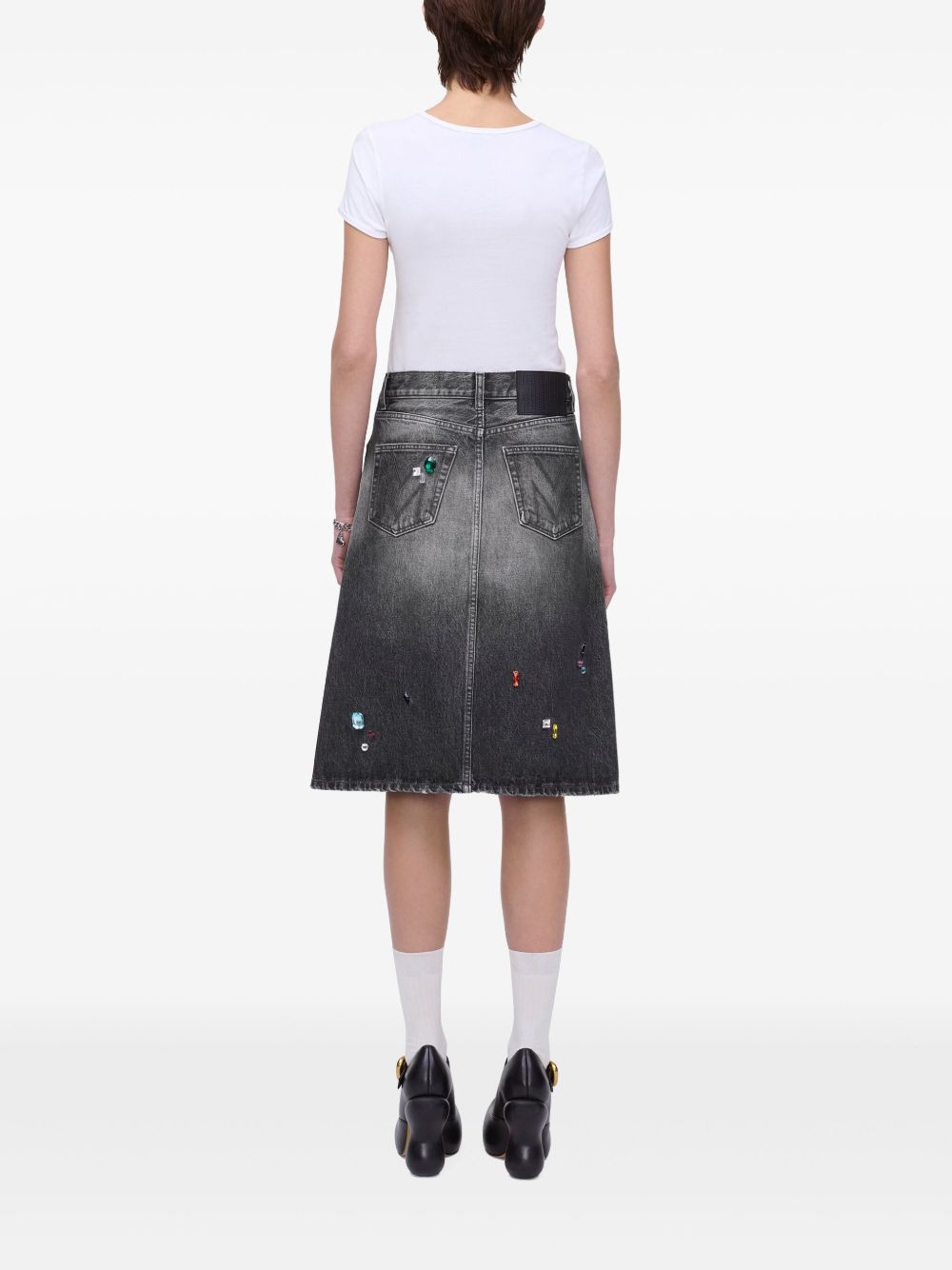 Denim midi skirt