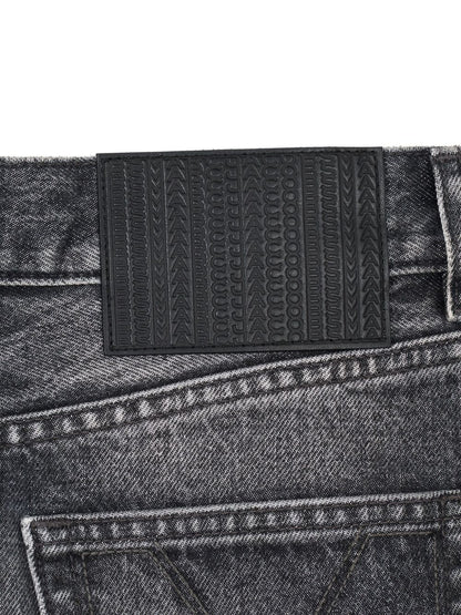Denim midi skirt