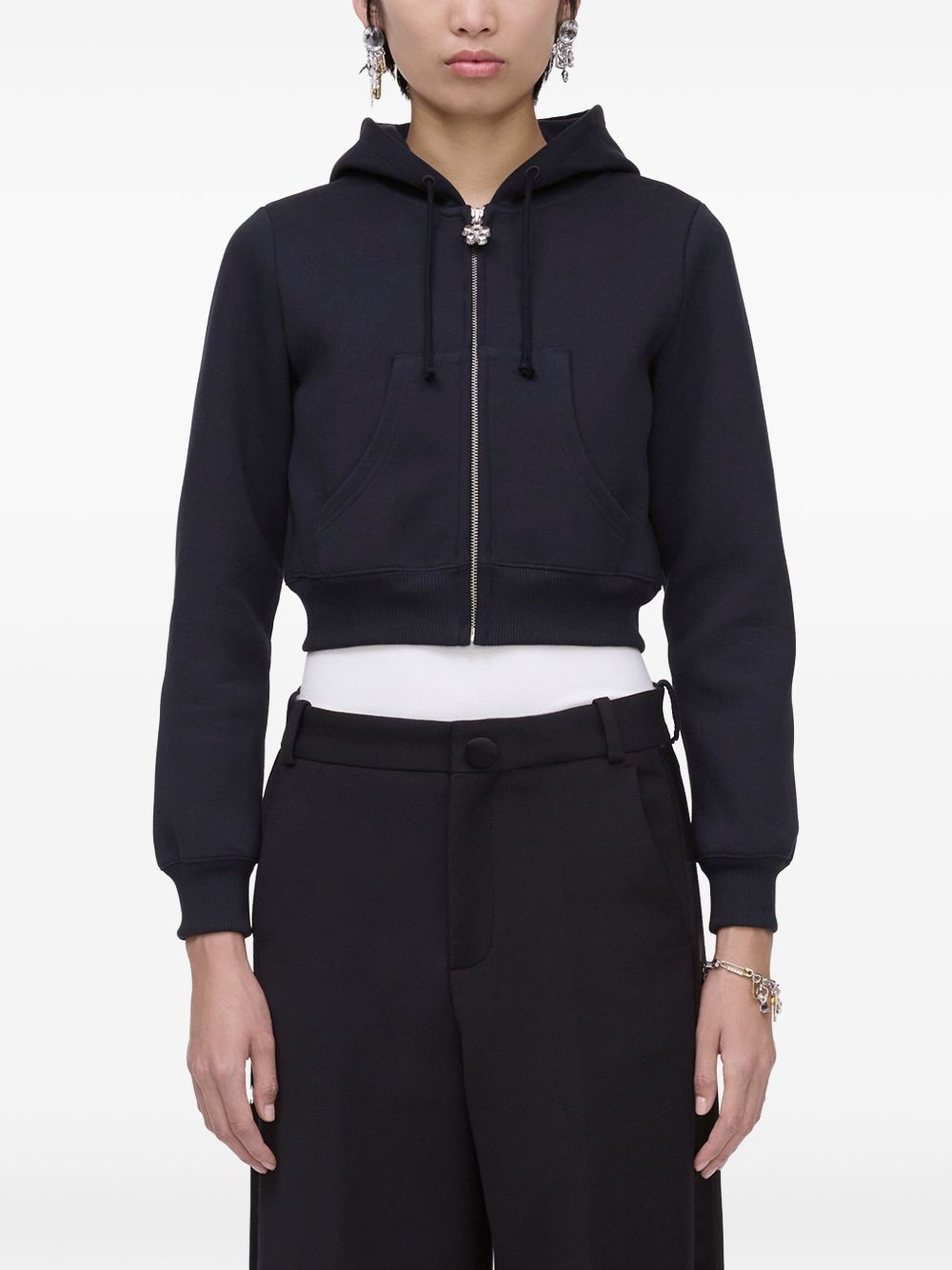 Cotton cropped hoodie