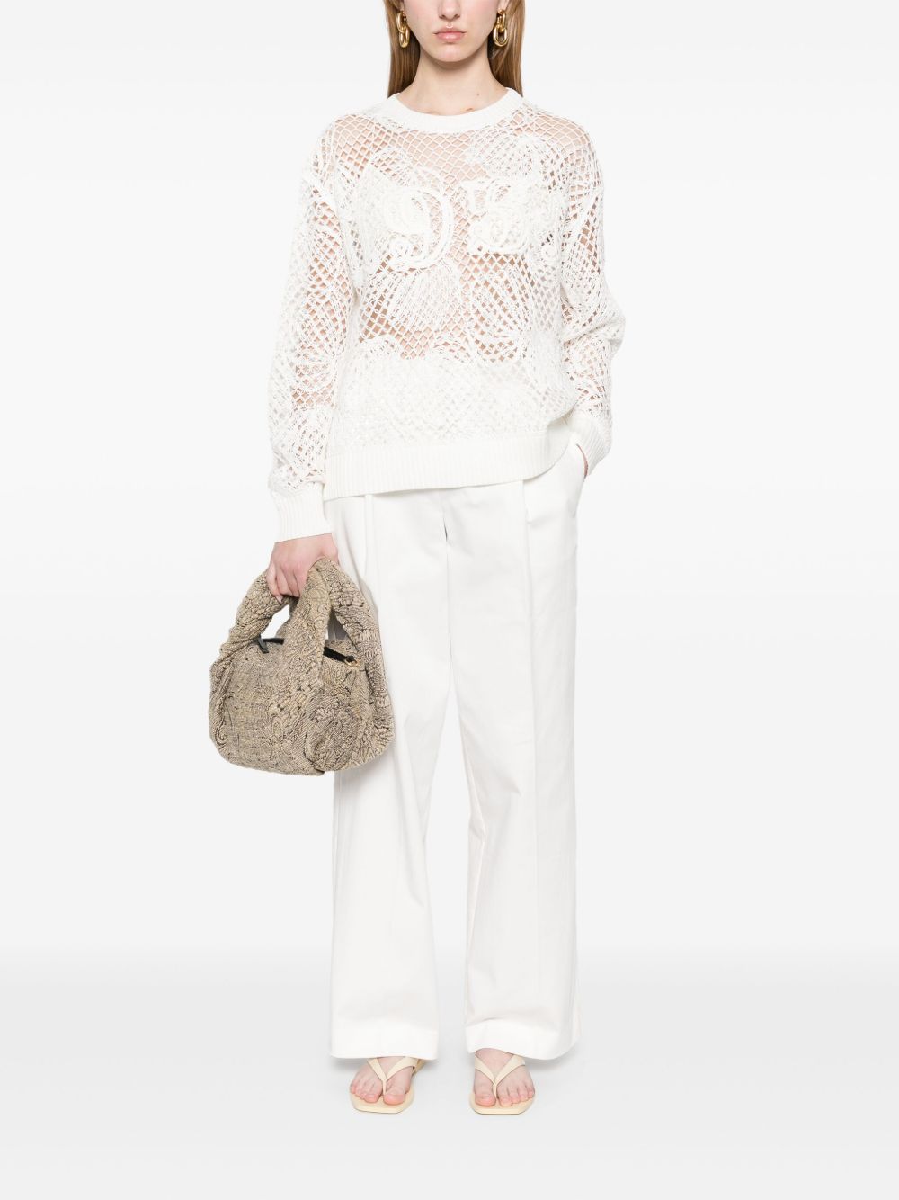 Embroidered cotton top