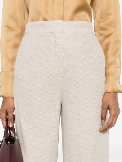 Linen blend wide-leg trousers