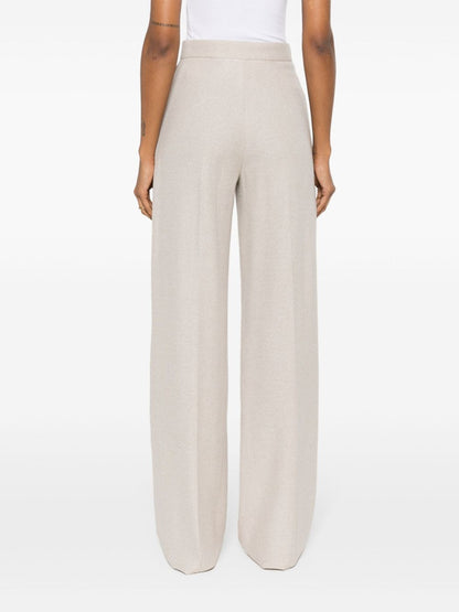 Linen blend wide-leg trousers
