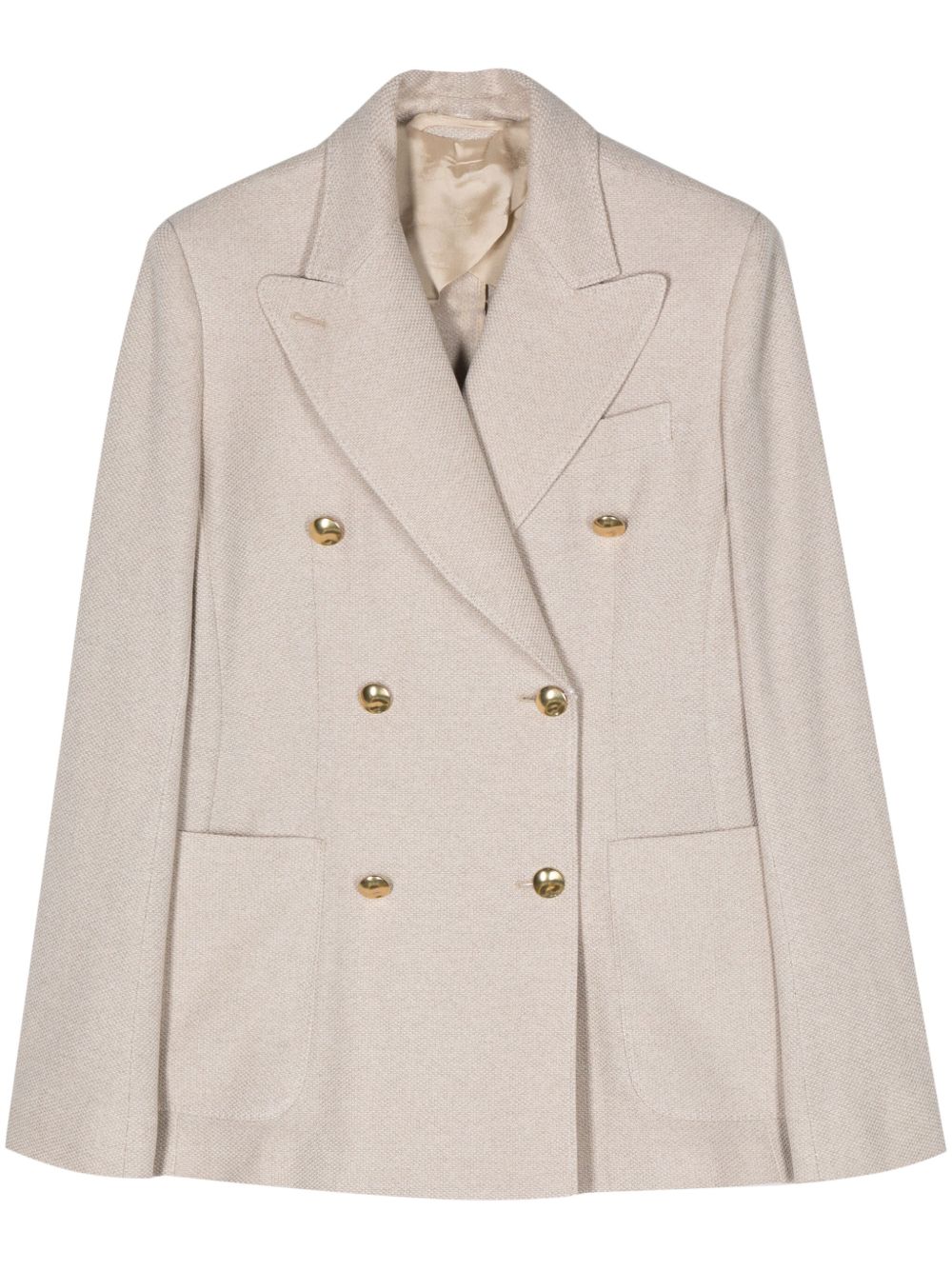 Linen blend single-breasted jacket