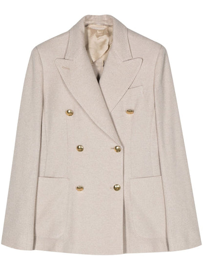 Linen blend single-breasted jacket