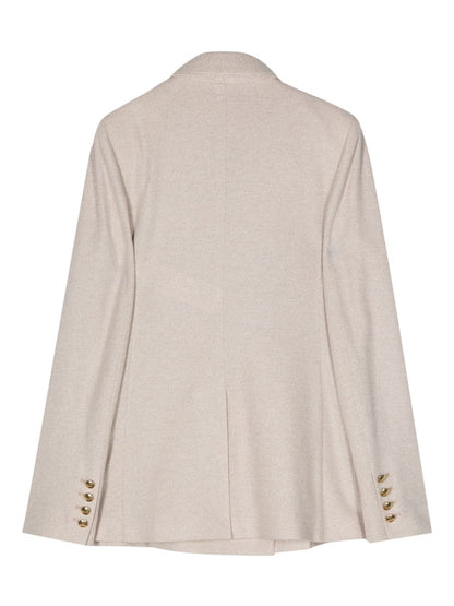 Linen blend single-breasted jacket