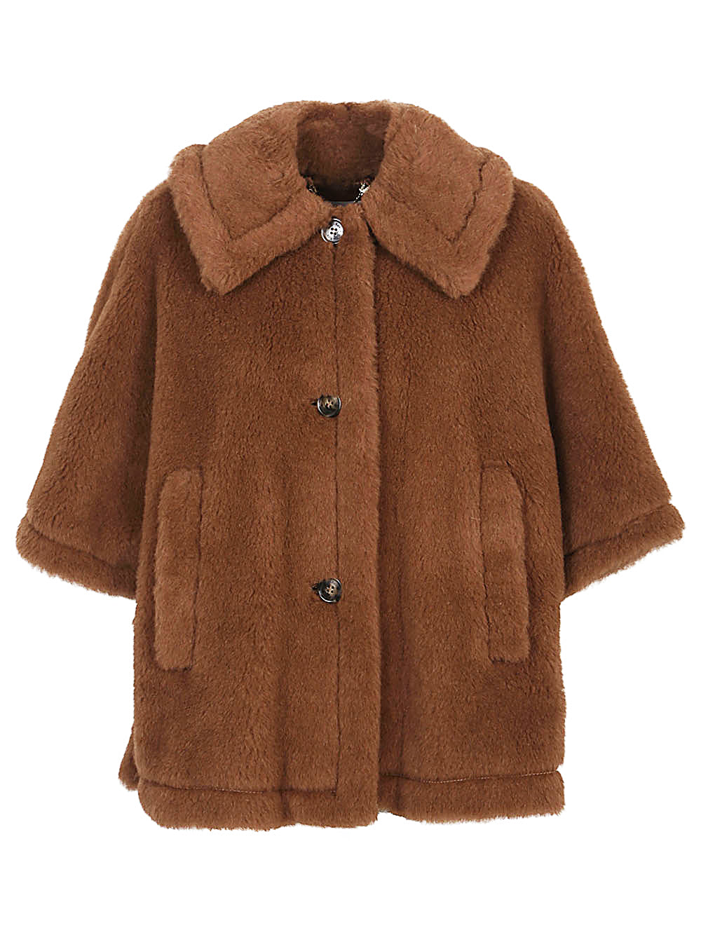 Wool buttoned cape