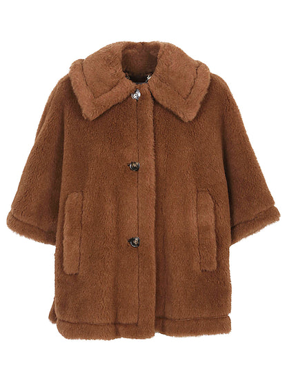 Wool buttoned cape