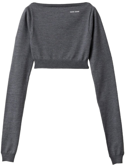 Wool boat-neck sweater