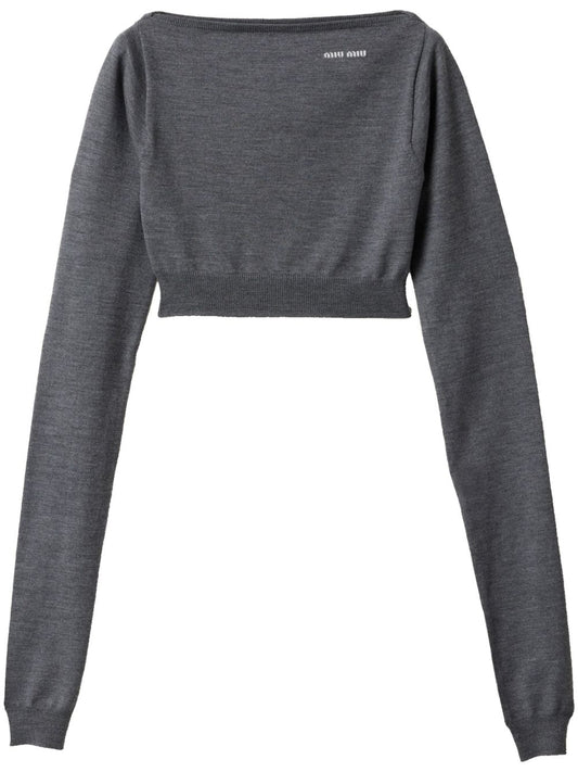 Wool boat-neck sweater