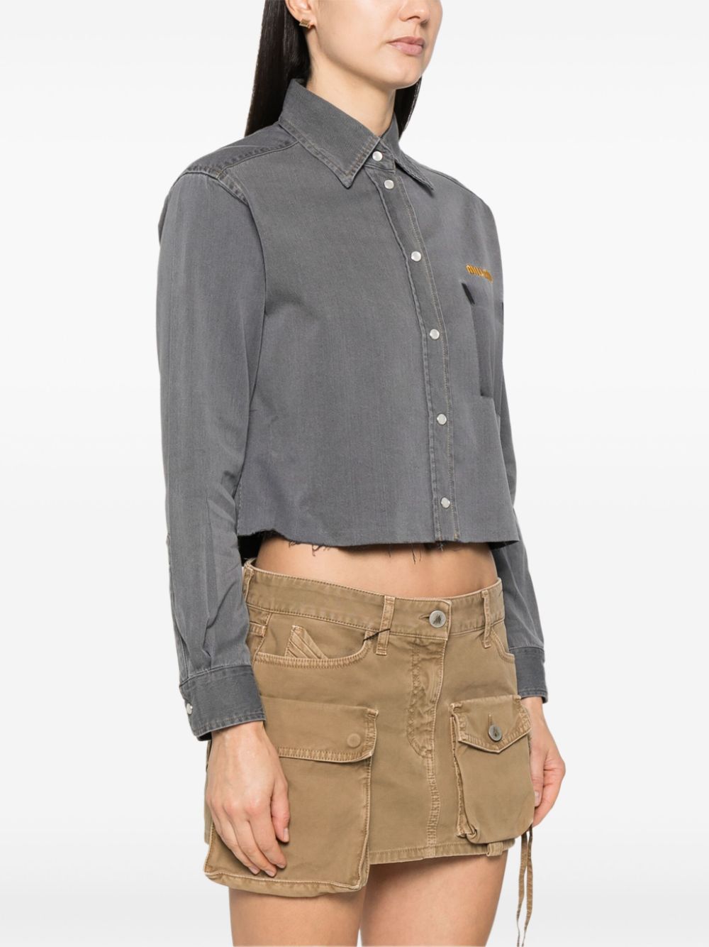 Denim cropped shirt