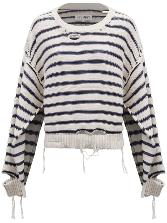 Striped cotton sweater