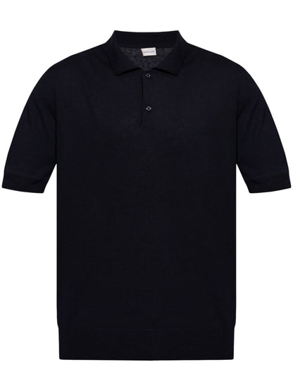 Logo linen and silk polo shirt