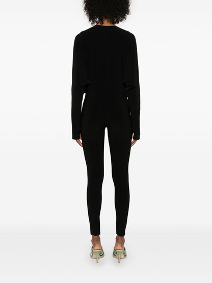 V-necked catsuit