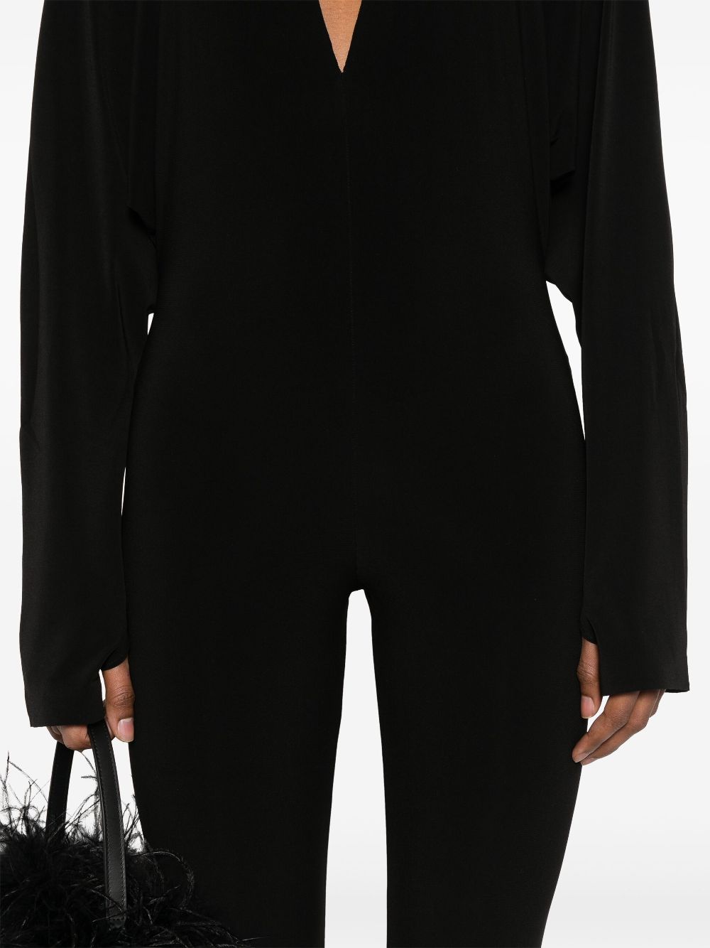 V-necked catsuit
