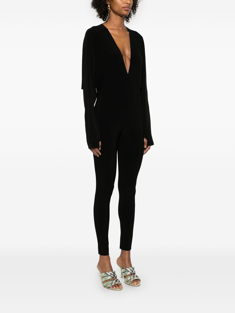 V-necked catsuit