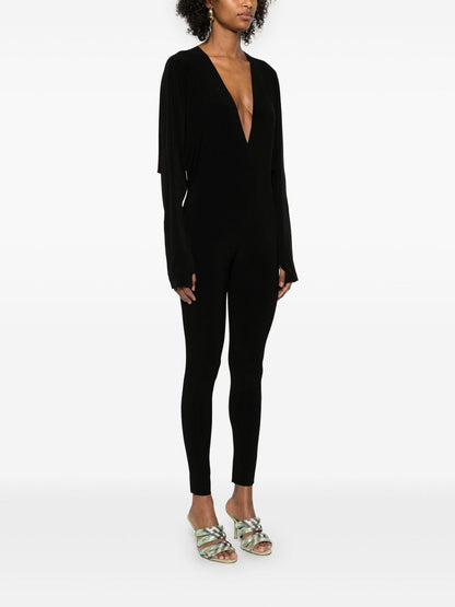 V-necked catsuit