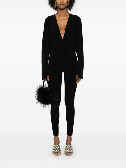 V-necked catsuit