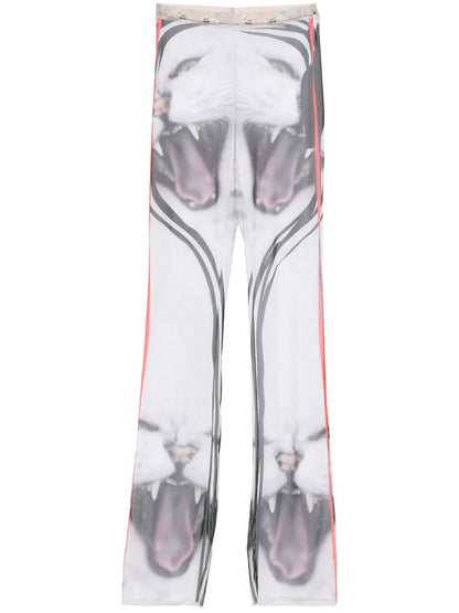 Mesh printed trousers