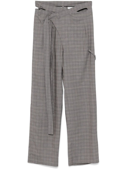 Wool blend wrap trousers