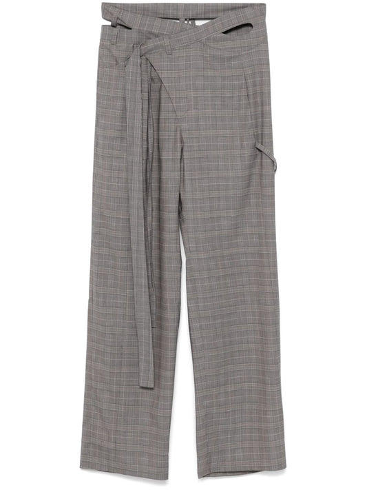 Wool blend wrap trousers