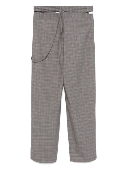 Wool blend wrap trousers