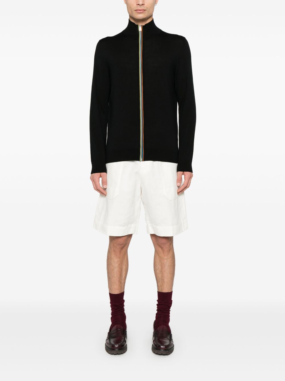 Wool zipped cardigan