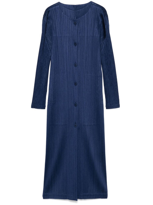 Pleated long cardigan