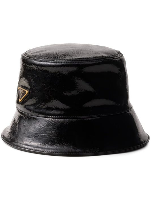 Patent leather bucket hat