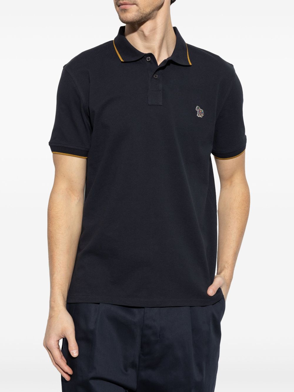 Zebra badge cotton polo shirt