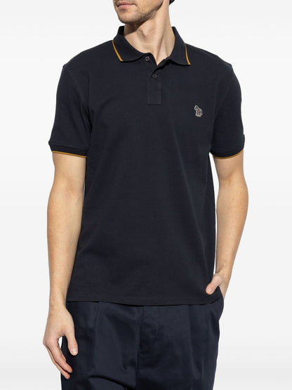 Zebra badge cotton polo shirt