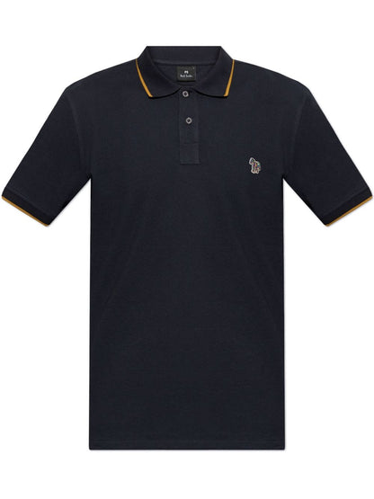 Zebra badge cotton polo shirt