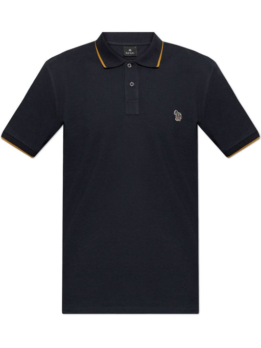 Zebra badge cotton polo shirt