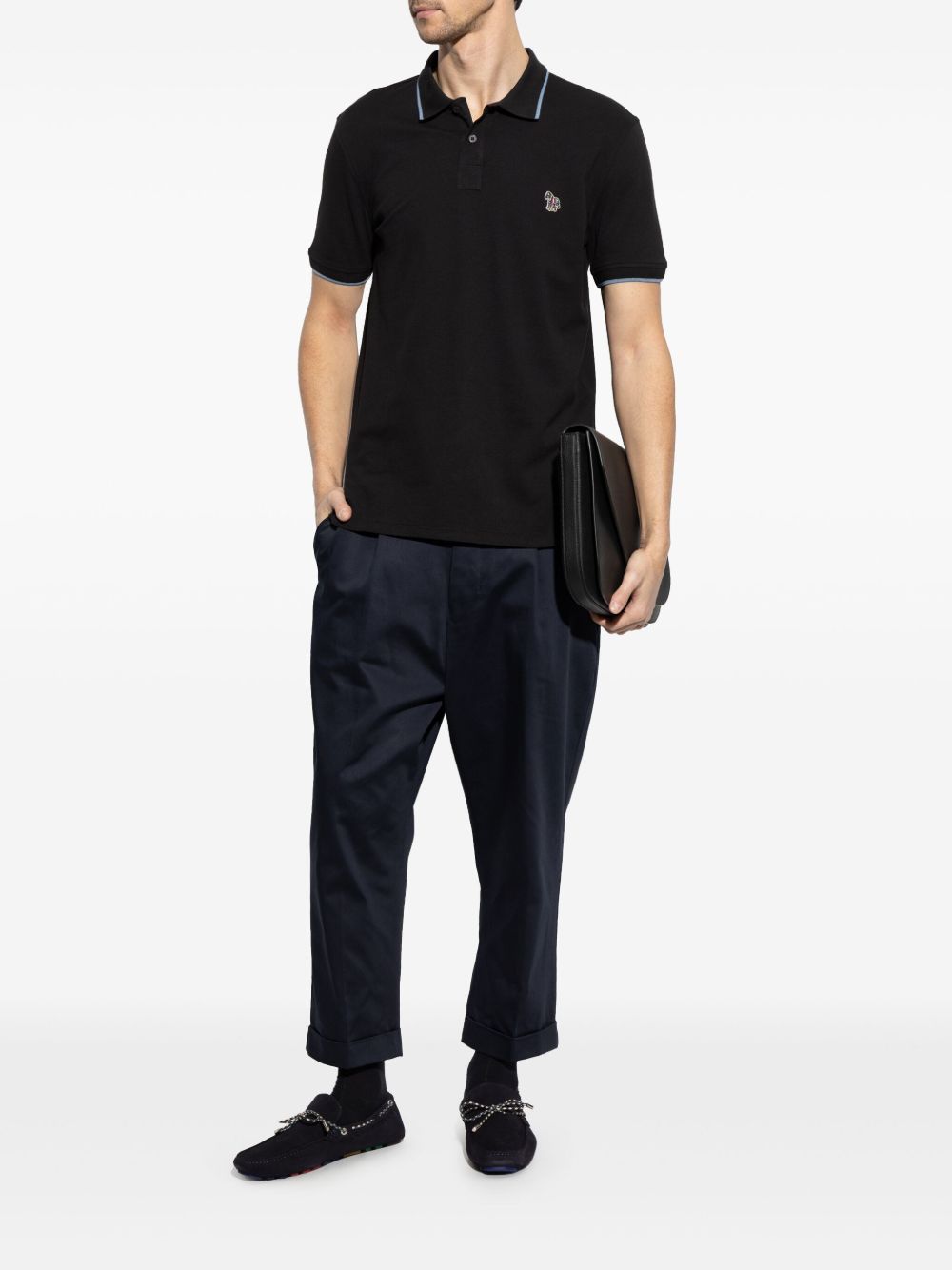 Zebra badge cotton polo shirt
